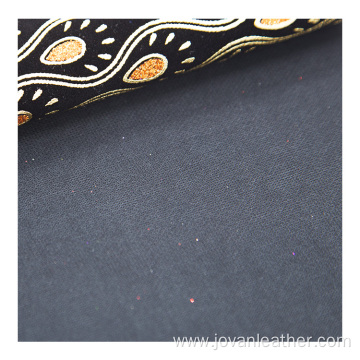 Popular shining chunky glitter fabric pu foiled leather